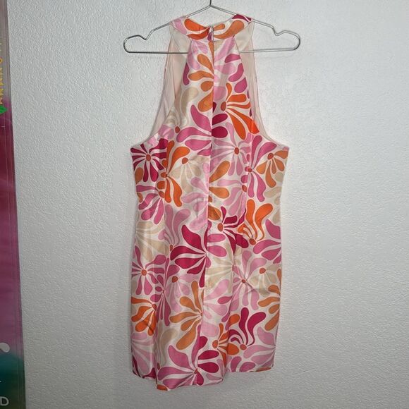 NWT Hutch Jones Halter Mini Dress |Anthropologie Power Flower Pink Large - Picture 6 of 14